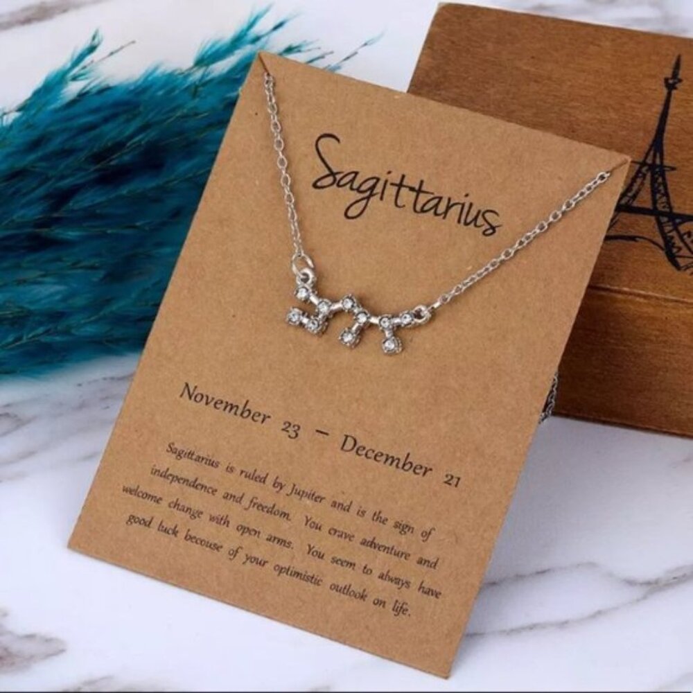 🎉 New Sagittarius Zodiac Silver Plated Necklace